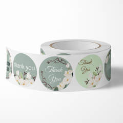 Light green color spring thank you stickers 500pcs
