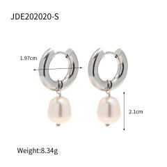 Silver color chunky stainless steel earrings