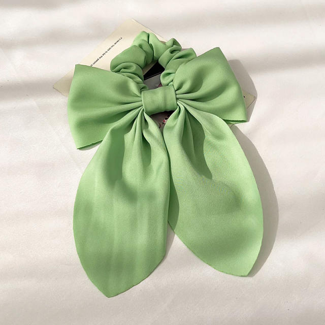 Elegant plain color bow scrunchies
