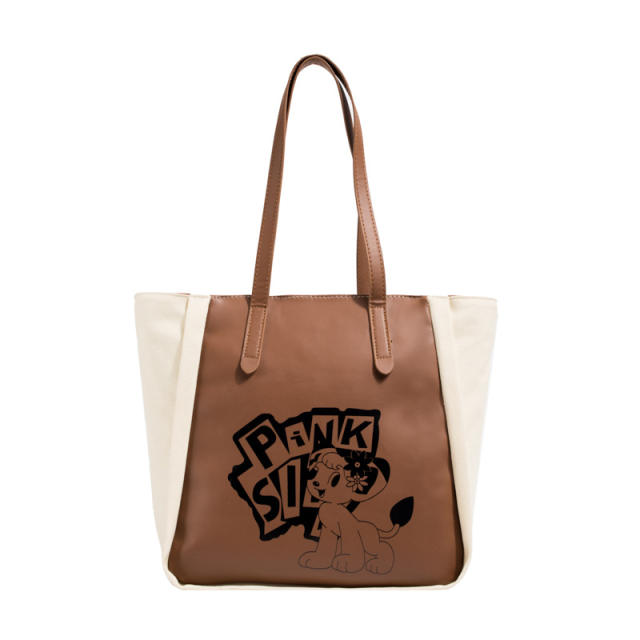 Large capacity easy match canvas tote bag