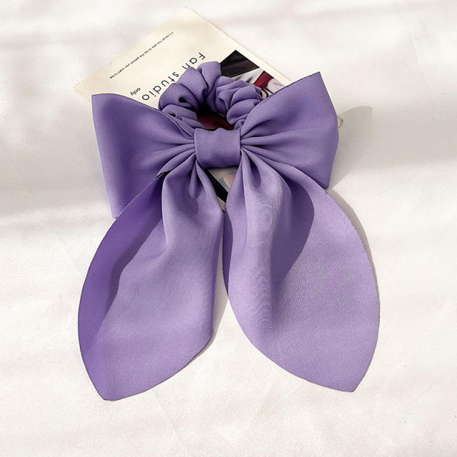 Elegant plain color bow scrunchies