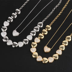 Vintage heart design gold plated copper choker necklace