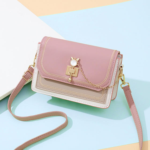 Sweet cat buckle women crossbody bag