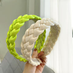 Spring new design plain color braid headband
