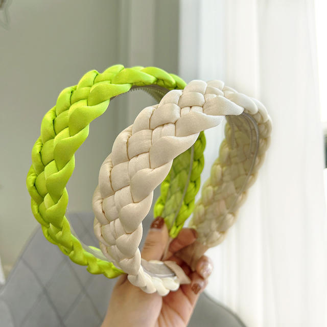 Spring new design plain color braid headband