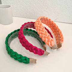 Spring new design plain color braid headband