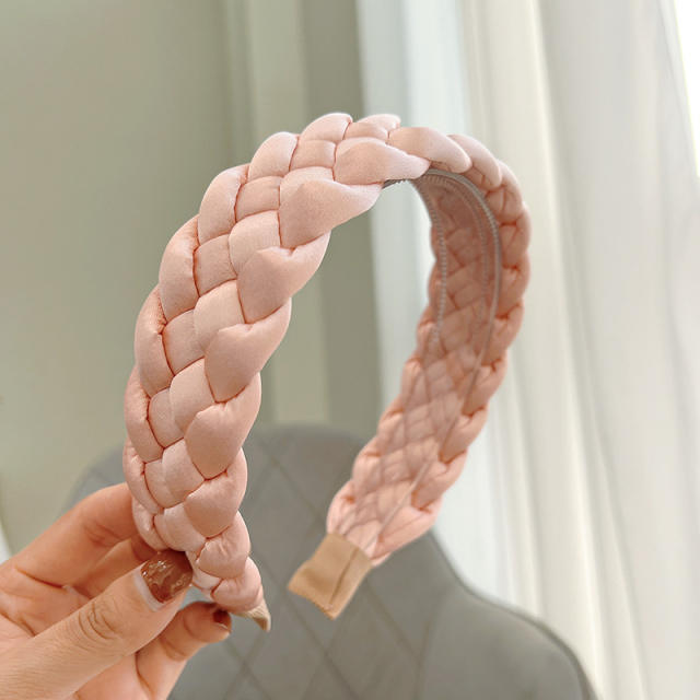 Spring new design plain color braid headband