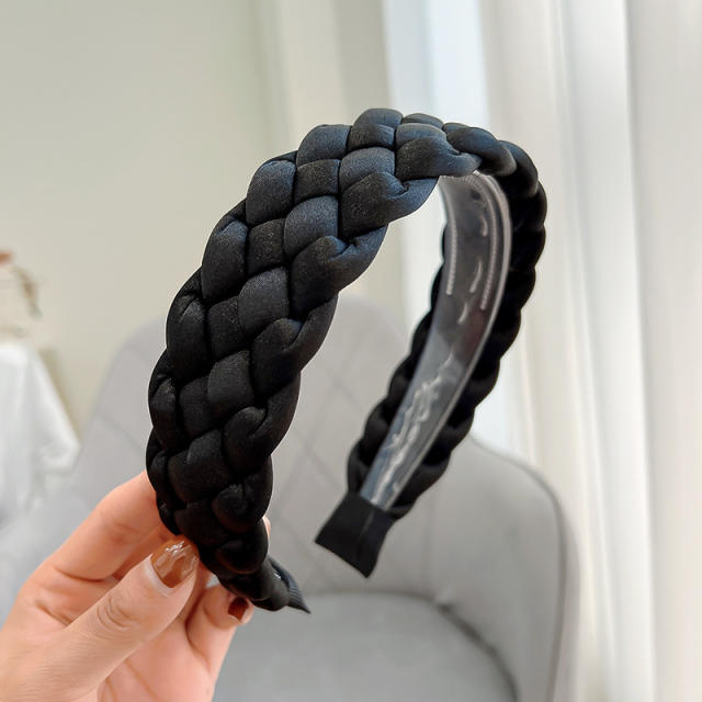 Spring new design plain color braid headband