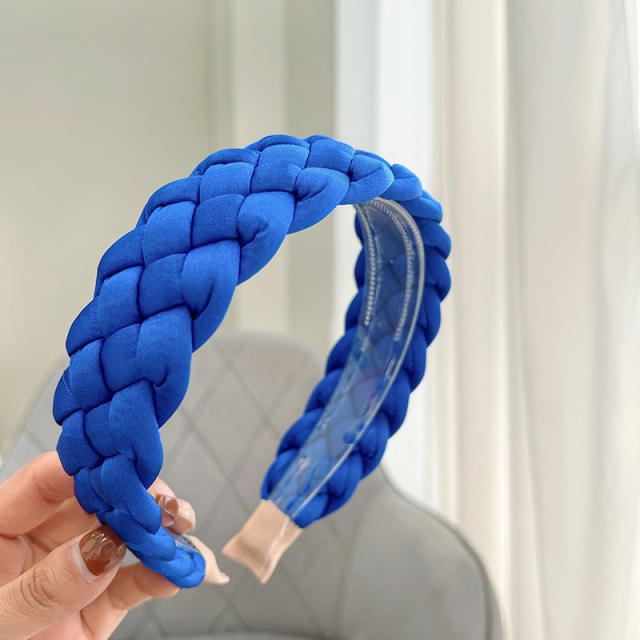 Spring new design plain color braid headband