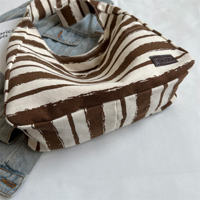Popular canvas striped canvas tote bag