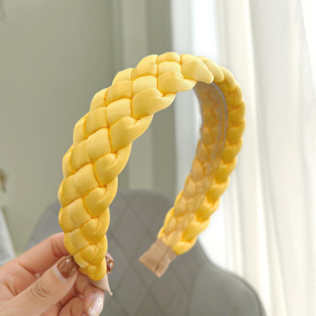 Spring new design plain color braid headband