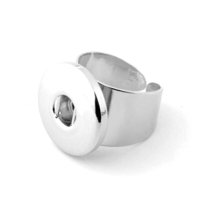 18mm silver color alloy snap jewelry rings