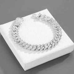 Hiphop punk trend 12mm diamond cuban chain for men