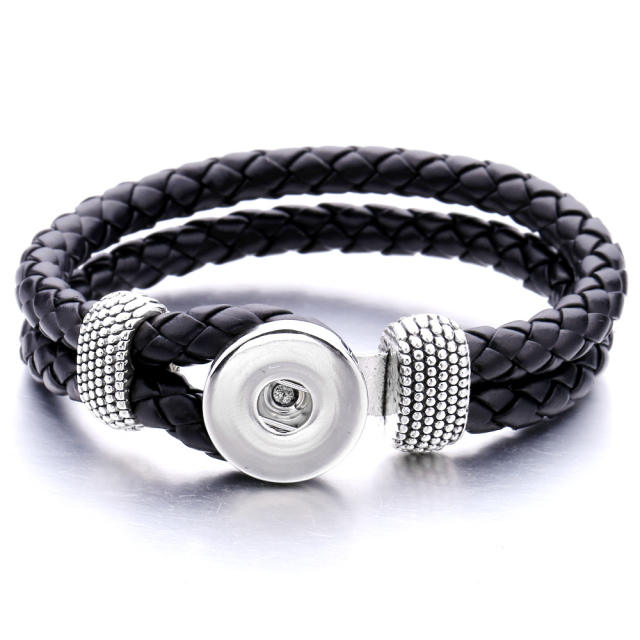 Personality pu leather snape jewelry bracelet