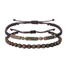 Amazon hot sale natural stone crystal bead couple bracelet