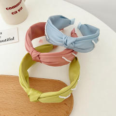 Korean fashion plain color knotted headband