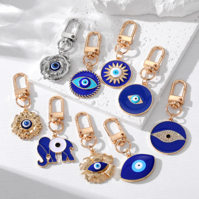Popular blue color sereis evil eye keychain