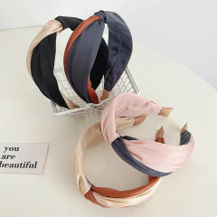 Korean fashion color matching twisted headband