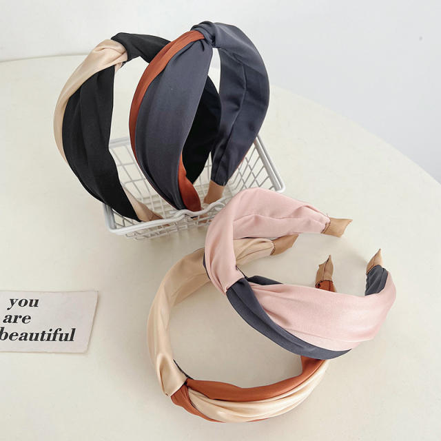 Korean fashion color matching twisted headband