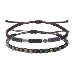 Amazon hot sale natural stone crystal bead couple bracelet