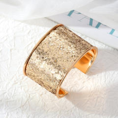 Personality colorful gliter wide bangle