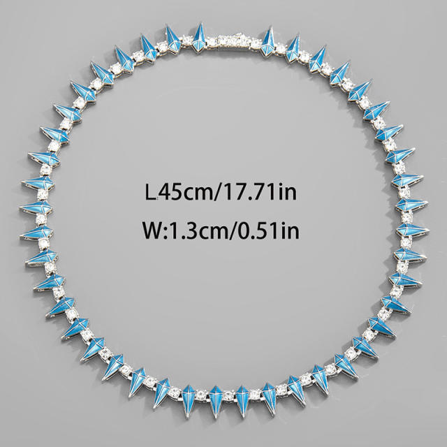 Hiphop cubic zircon tennis chain necklace for men