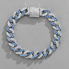 11MM colorful rhinestone cuban chain for men