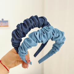 Classic denim scrunchies headband