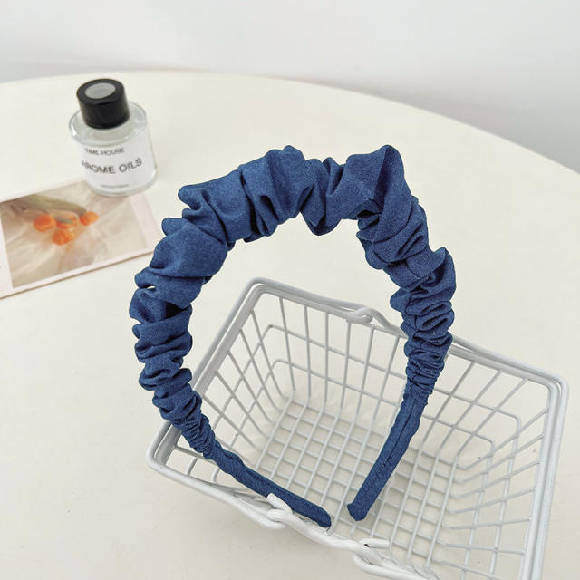 Classic denim scrunchies headband