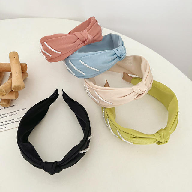 Korean fashion plain color knotted headband