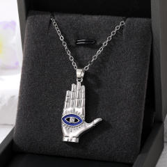 Alloy evil eye pendant necklace