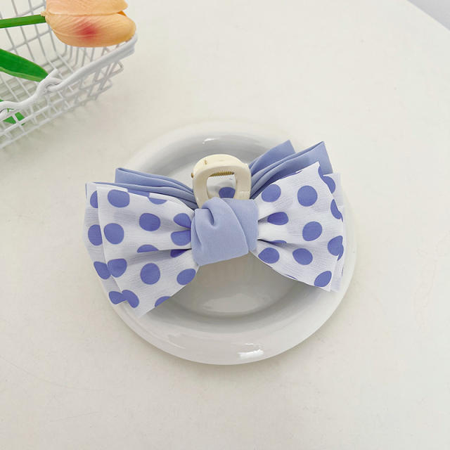 Korean fashion polka dots bow hair claw clips