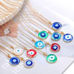 Classic blue evil eye pendant necklace