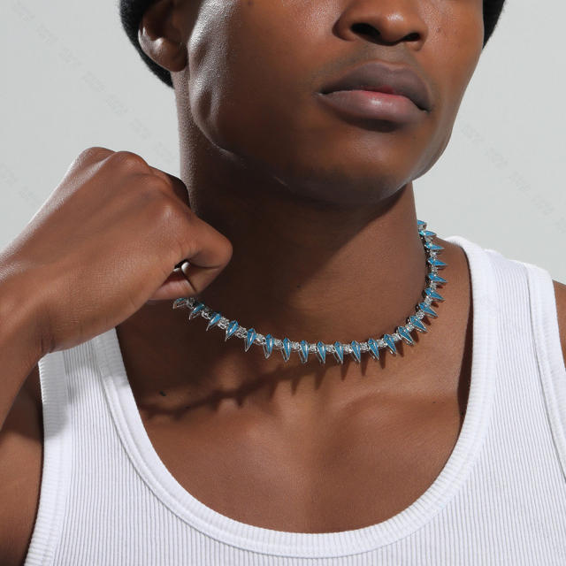 Hiphop cubic zircon tennis chain necklace for men