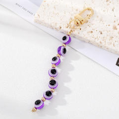 Boho evil eye bead keychain