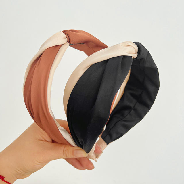 Korean fashion color matching twisted headband