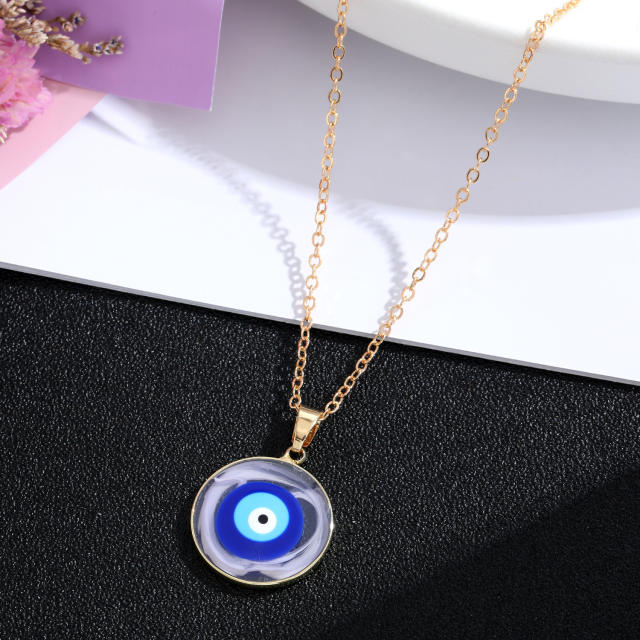 Classic blue evil eye pendant necklace