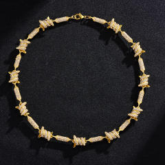 Hiphop full rhinestone choker necklace for men