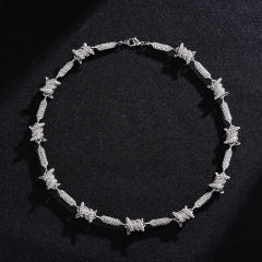 Hiphop full rhinestone choker necklace for men