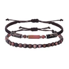 Amazon hot sale natural stone crystal bead couple bracelet
