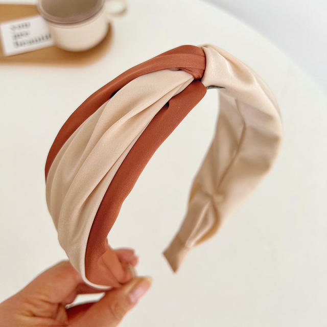 Korean fashion color matching twisted headband