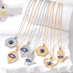 Alloy evil eye pendant necklace
