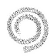 Hiphop punk trend 12mm diamond cuban chain for men