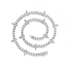 Hiphop rhinestone tennis chain necklace for men