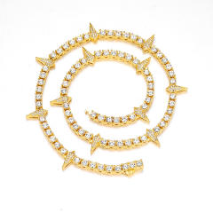 Hiphop rhinestone tennis chain necklace for men