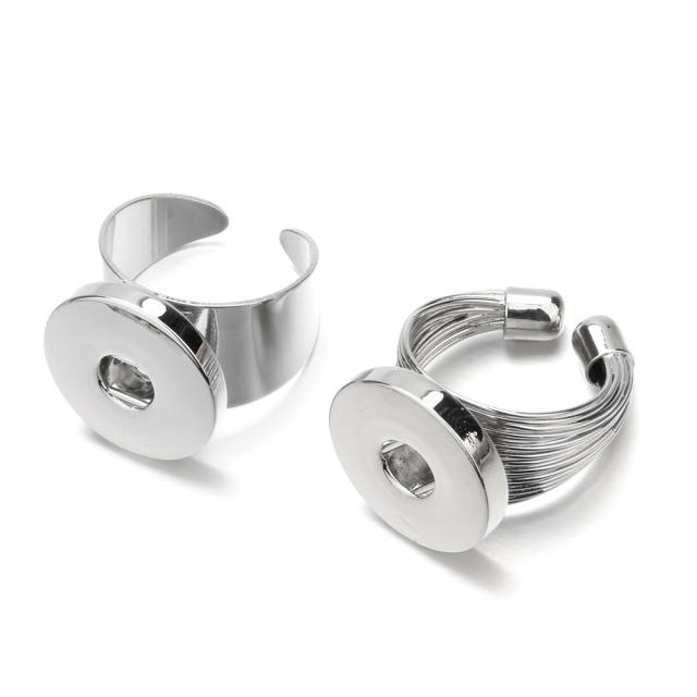 18mm silver color alloy snap jewelry rings