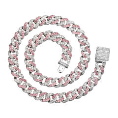 11MM colorful rhinestone cuban chain for men
