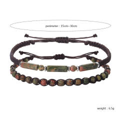Amazon hot sale natural stone crystal bead couple bracelet