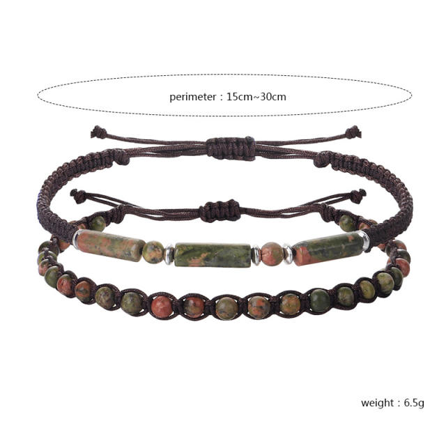 Amazon hot sale natural stone crystal bead couple bracelet