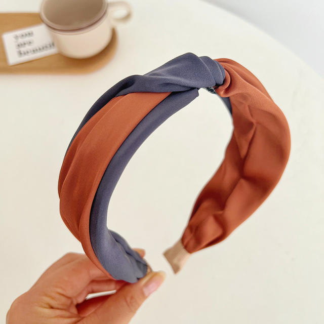 Korean fashion color matching twisted headband